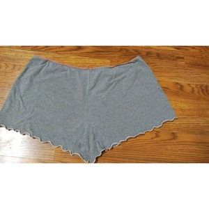 Women's Sleep Shorts Grey With Hearts Waistband And Ruffled Hem